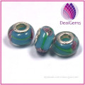 High quality rose style green fashion accessories large hole glass beads
